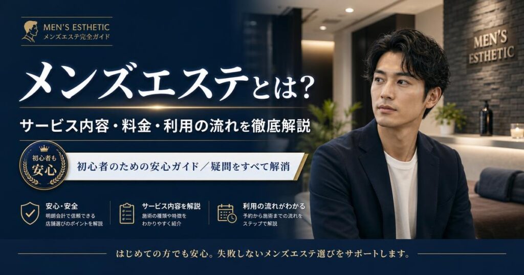 メンズエステとは？サービス内容・料金・利用の流れ